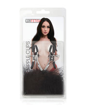 Lux Fetish Feather Nipple Clips - Black