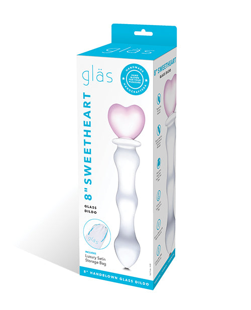 Glas 8' Sweetheart Glass Dildo - Pink/Clear