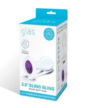 Glas 3.5' Bling Bling Glass Butt Plug - Clear