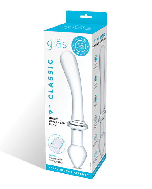 Glas 9' Classic Curved Dual Ended Dildo - Clear