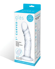 Glas 7' Realistic Curved Glass Dildo w/Veins - Clear