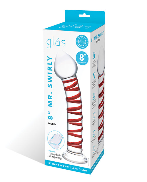 Glas 8' Mr. Swirly Glass Dildo - Red