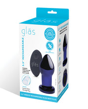 Glas 3.5' Rechargeable Vibrating Butt Plug - Blue