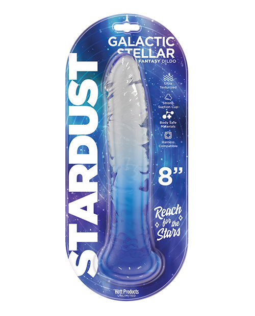 Stardust Galactic Stellar 8' Jelly Dildo - Crystal Blue