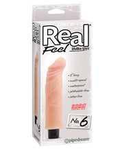 Real Feel No. 6  Long 8' Vibe Waterproof - Mutli-speed Flesh