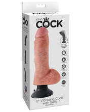 King Cock 8' Vibrating Cock w/Balls - Flesh