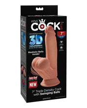 King Cock Plus 7' Triple Density Cock w/Swinging Balls - Tan