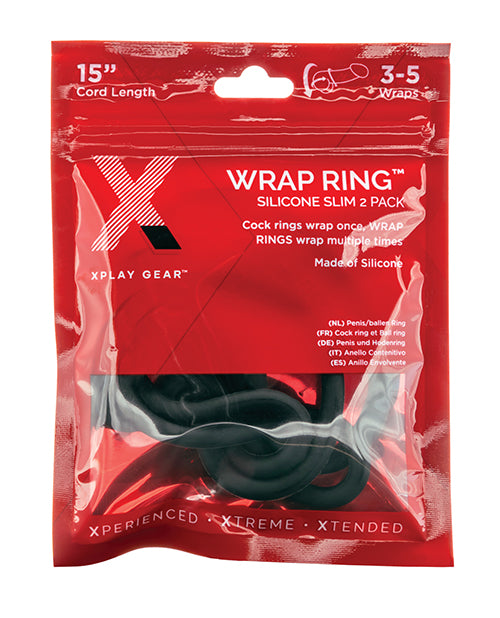 Xplay Gear Silicone 15' Slim Wrap Ring - Black Pack of 2