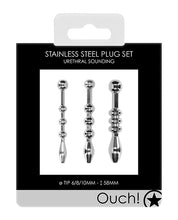 Shots Ouch Urethral Sounding Metal Plug Set - 58mm