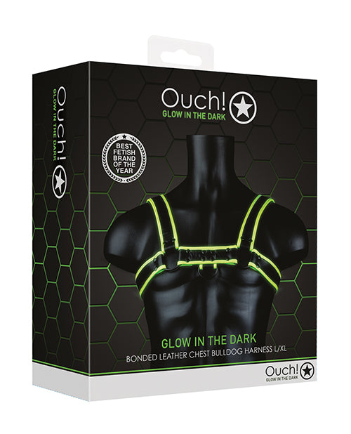 Shots Ouch Chest Bulldog Harness - Glow In The Dark