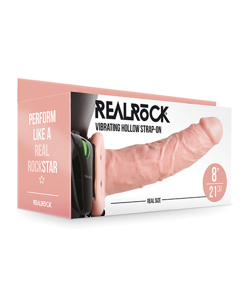 Shots Realrock 8' Vibrating Hollow Strap On W/o Balls