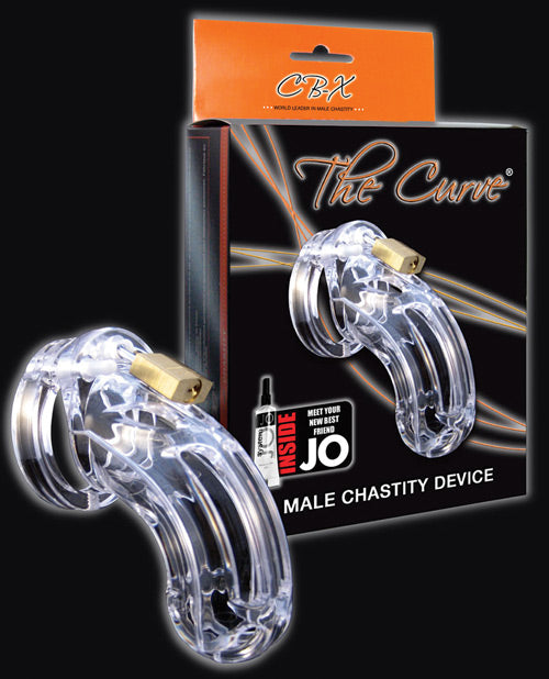 The Curve 3 3/4' Curved Cock Cage & Lock Set - Clear