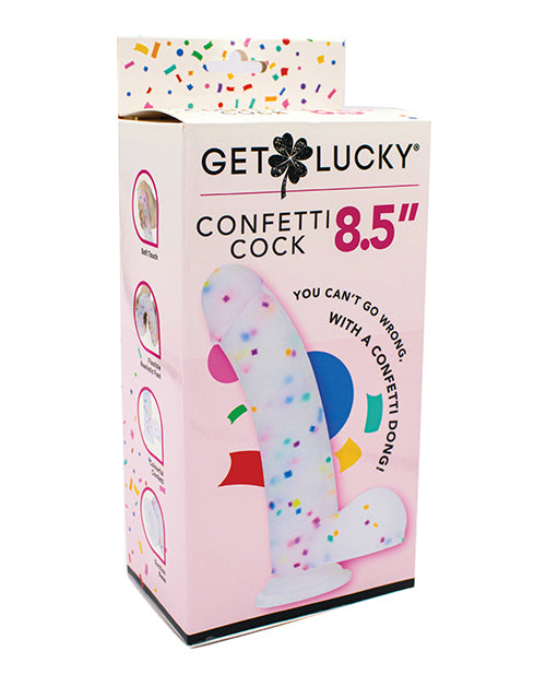 Get Lucky 8.5' Real Skin Confetti Cock - Multi Color