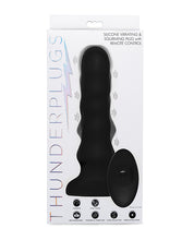 ThunderPlugs Silicone Vibrating & Squirming Plug w/Remote - Black